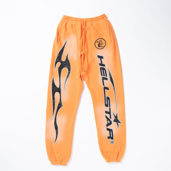 Hellstar Fire Orange Hellstar Sweatpants (Closed Elastic Bottom)
