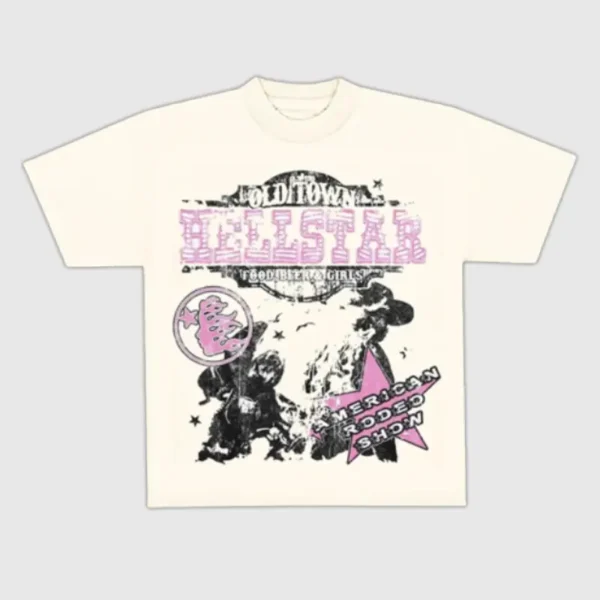 Hellstar Amercian Rodeo Show T Shirt Cream